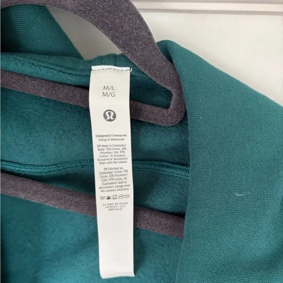 Lululemon Athletica Teal Scuba Oversized Full-Zip Hoodie - M/L - Picture 2 of 3